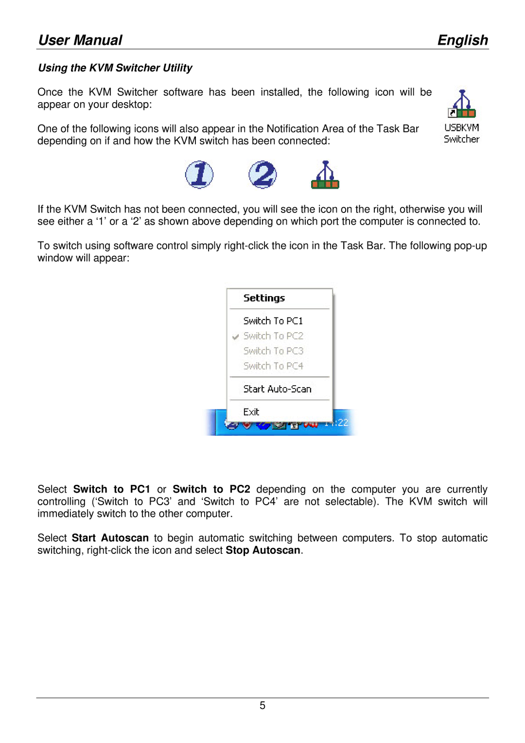 Lindy 32797 user manual Using the KVM Switcher Utility 