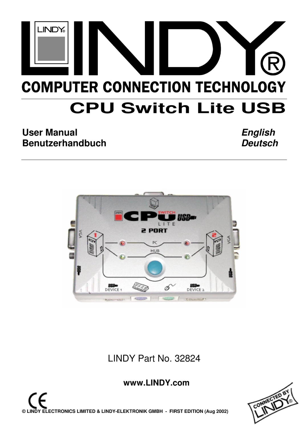 Lindy 32824 user manual English, Benutzerhandbuch, Deutsch 