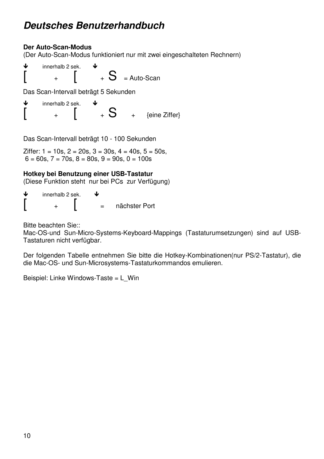 Lindy 32824 user manual Der Auto-Scan-Modus 