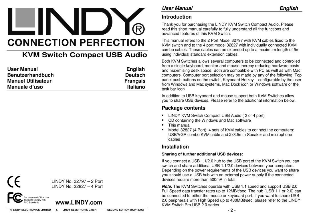 Lindy 32797, 32827 user manual English 