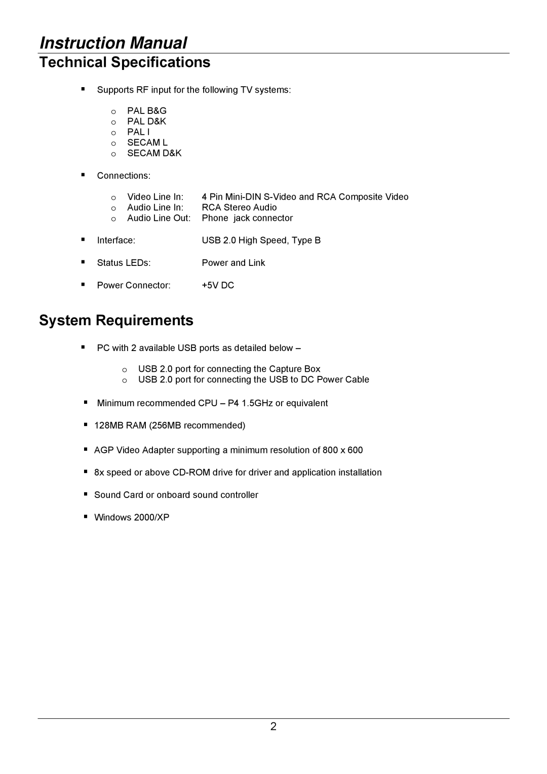 Lindy 32898 user manual Technical Specifications, System Requirements 