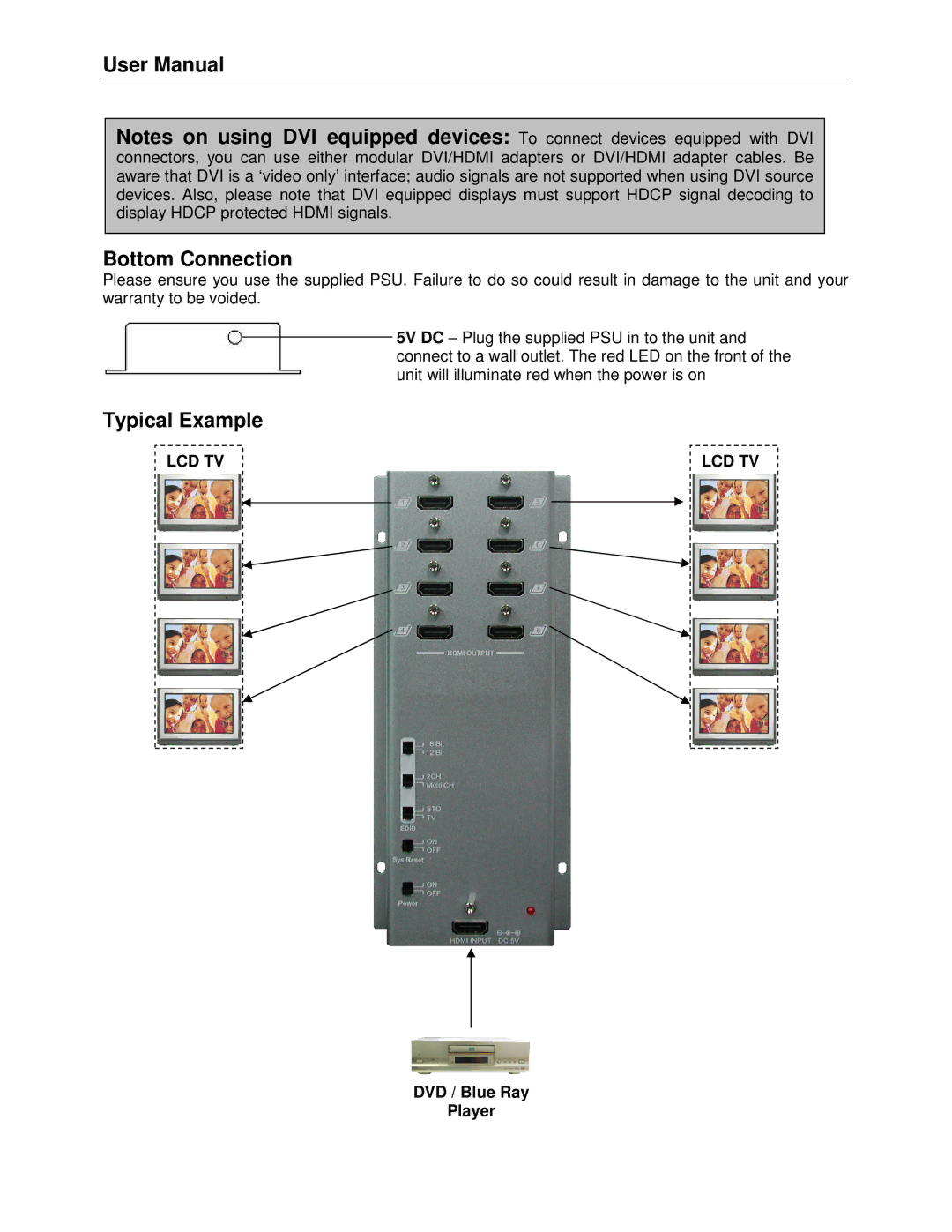 Lindy 38040 user manual Bottom Connection, Typical Example 