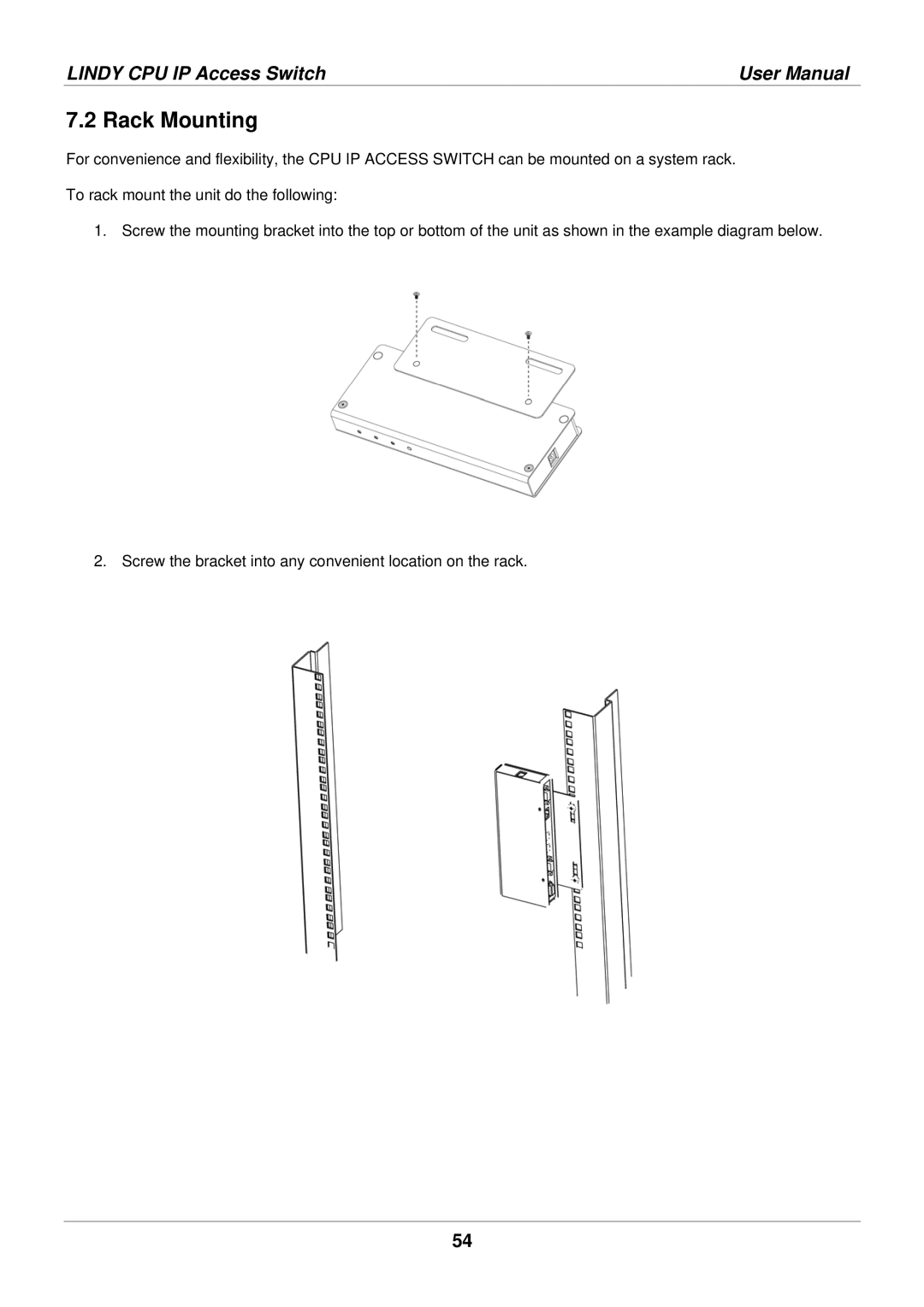 Lindy 39401 user manual Rack Mounting 