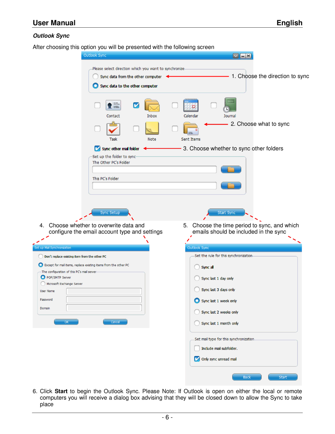 Lindy 42615, 42616 user manual Outlook Sync 