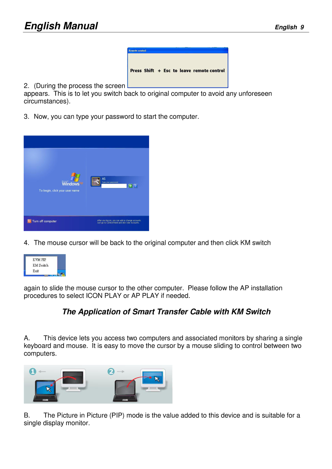 Lindy 42617 user manual Application of Smart Transfer Cable with KM Switch 