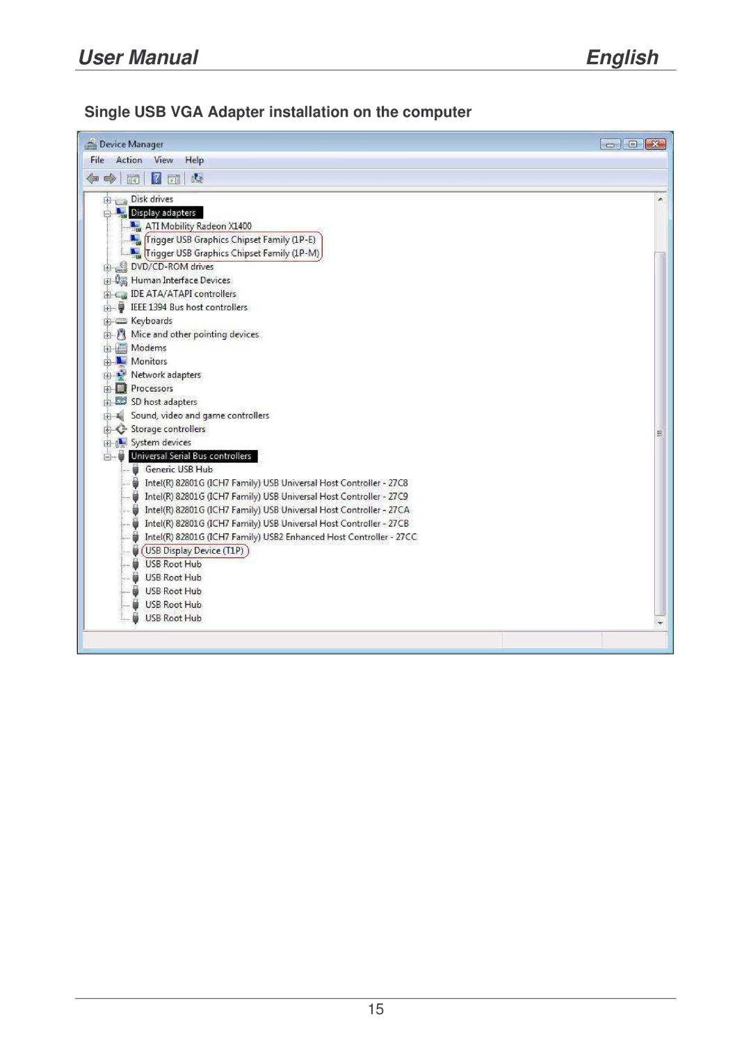 Lindy 42799 user manual Single USB VGA Adapter installation on the computer 