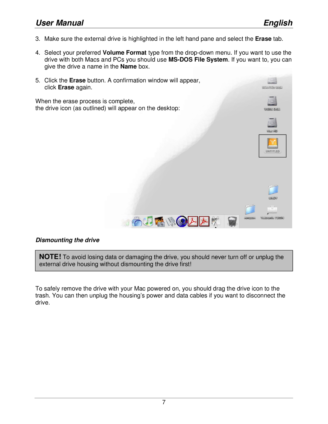 Lindy 42807v0 user manual Dismounting the drive 