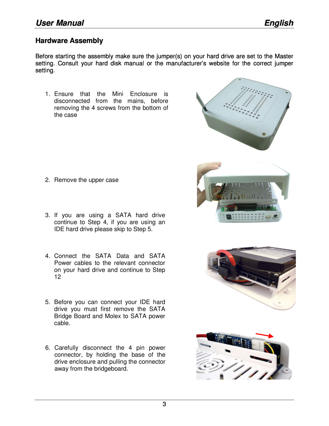 Lindy 42807v0 user manual Hardware Assembly, User Manual, English 