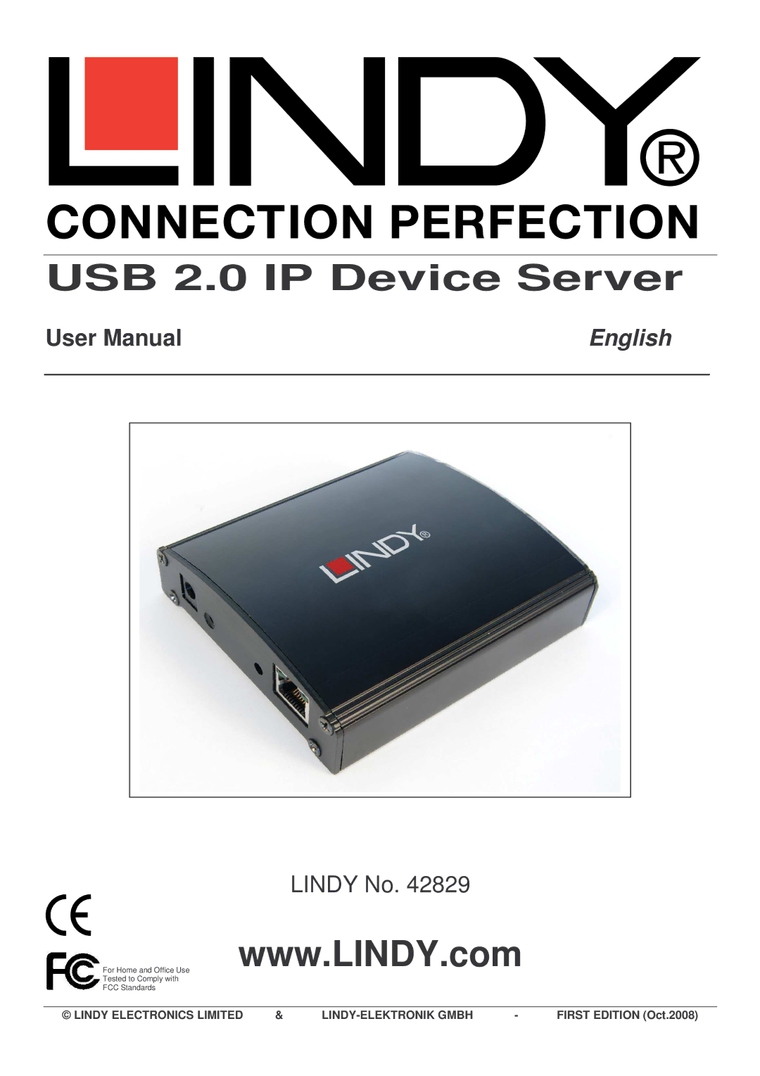 Lindy 42829 user manual USB 2.0 IP Device Server 