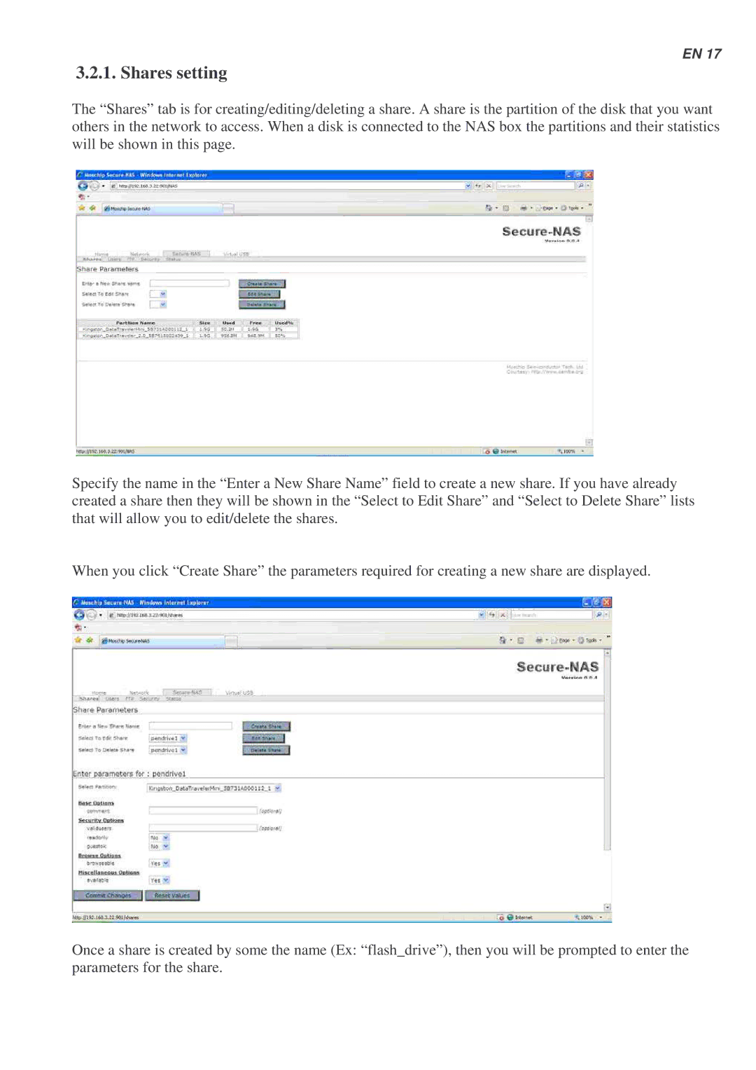 Lindy 42829 user manual Shares setting 