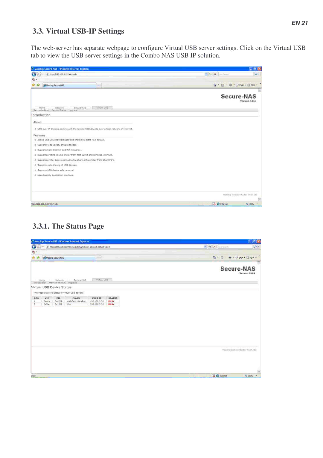 Lindy 42829 user manual Virtual USB-IP Settings 