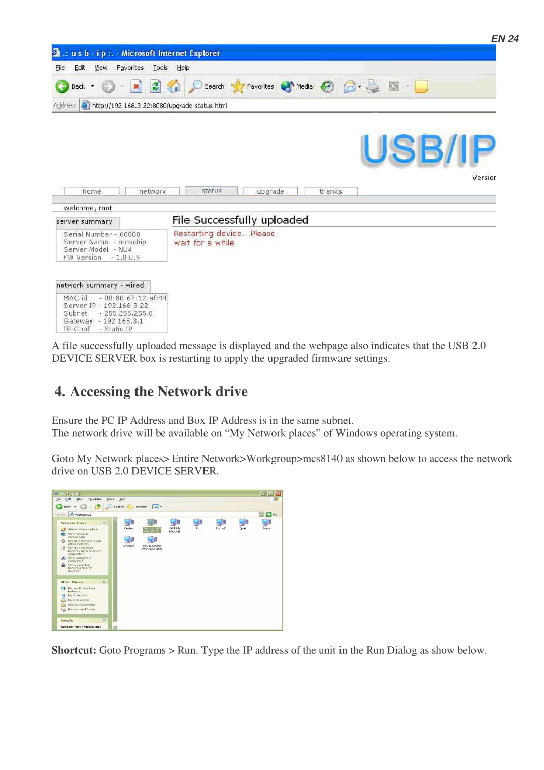 Lindy 42829 user manual Accessing the Network drive 