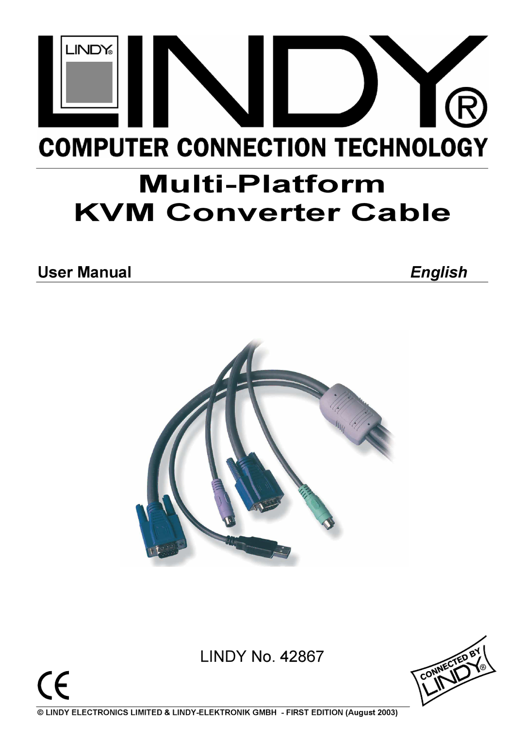 Lindy 42867 user manual Multi-Platform KVM Converter Cable 