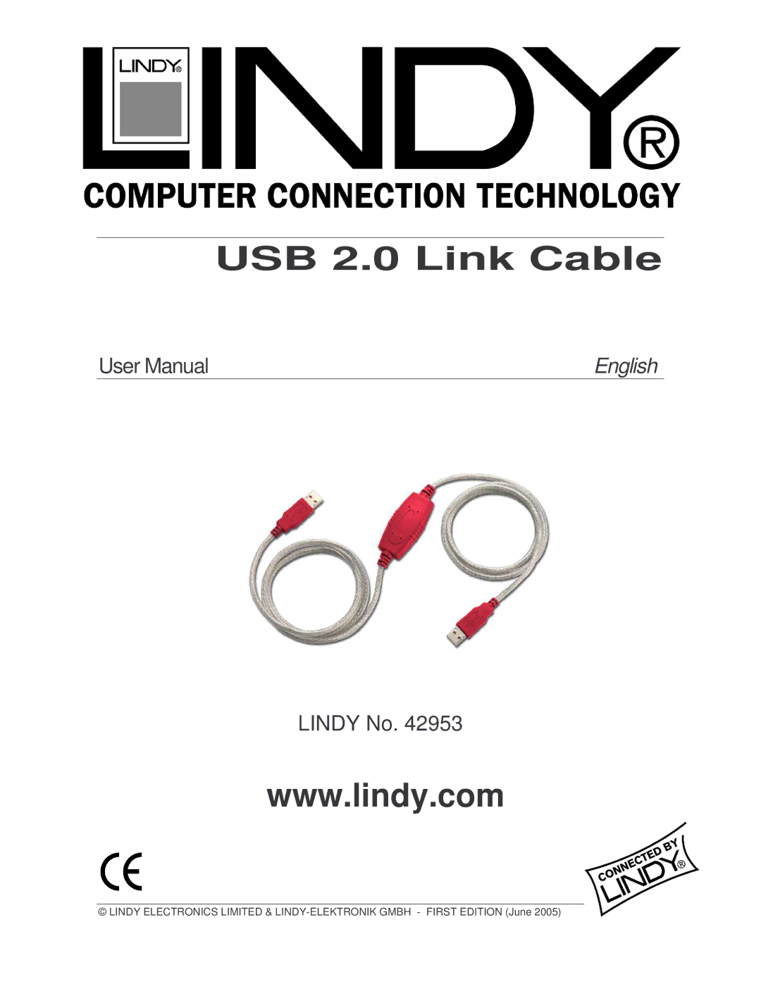 Lindy 42953 user manual USB 2.0 Link Cable 