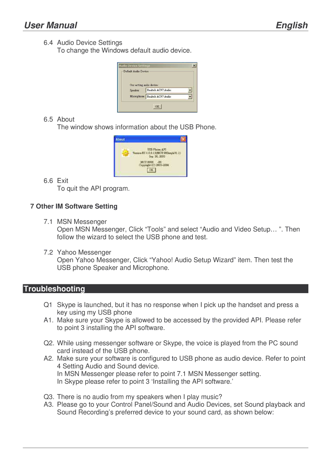 Lindy 42980 user manual Troubleshooting, Other IM Software Setting 