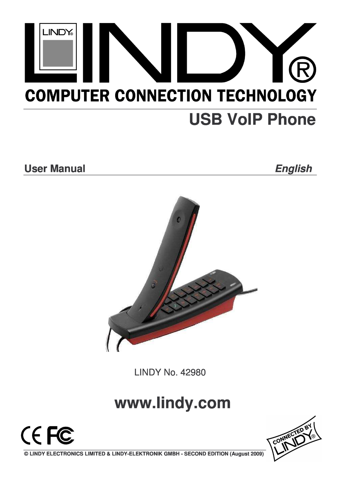 Lindy 42980 user manual USB VoIP Phone, User Manual, English, LINDY No 