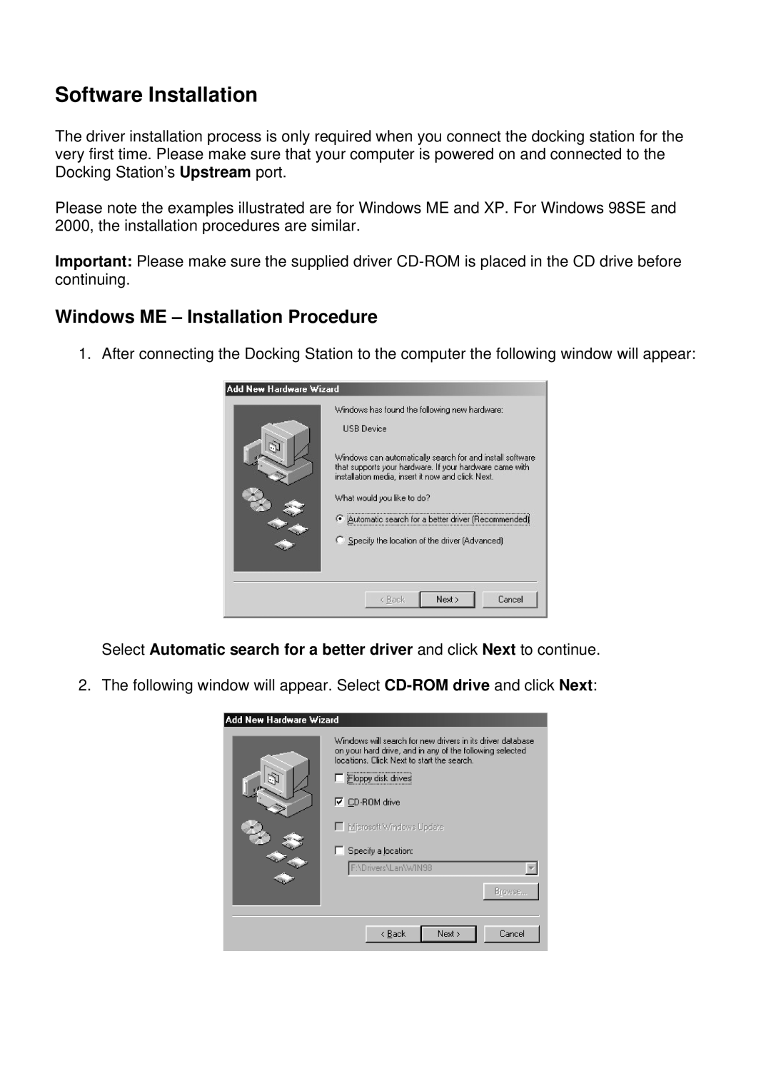 Lindy 42985 user manual Software Installation, Windows ME Installation Procedure 