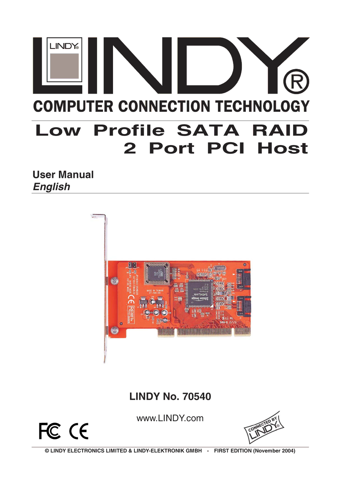 Lindy 70540 user manual Low Profile Sata RAID 2 Port PCI Host, Lindy No 