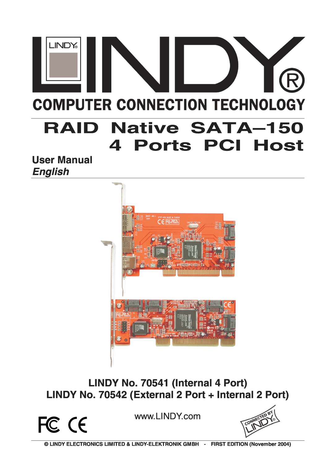 Lindy user manual LINDY No. 70541 Internal 4 Port, LINDY No. 70542 External 2 Port + Internal 2 Port, English 
