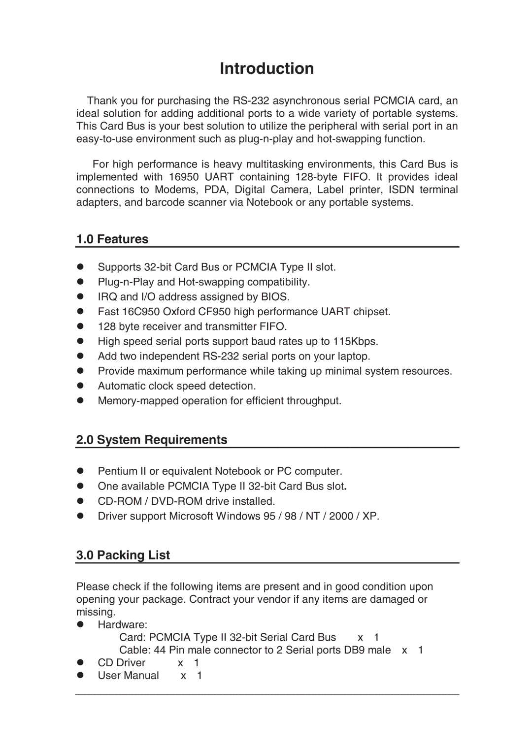 Lindy 70918 user manual Features, System Requirements, Packing List 