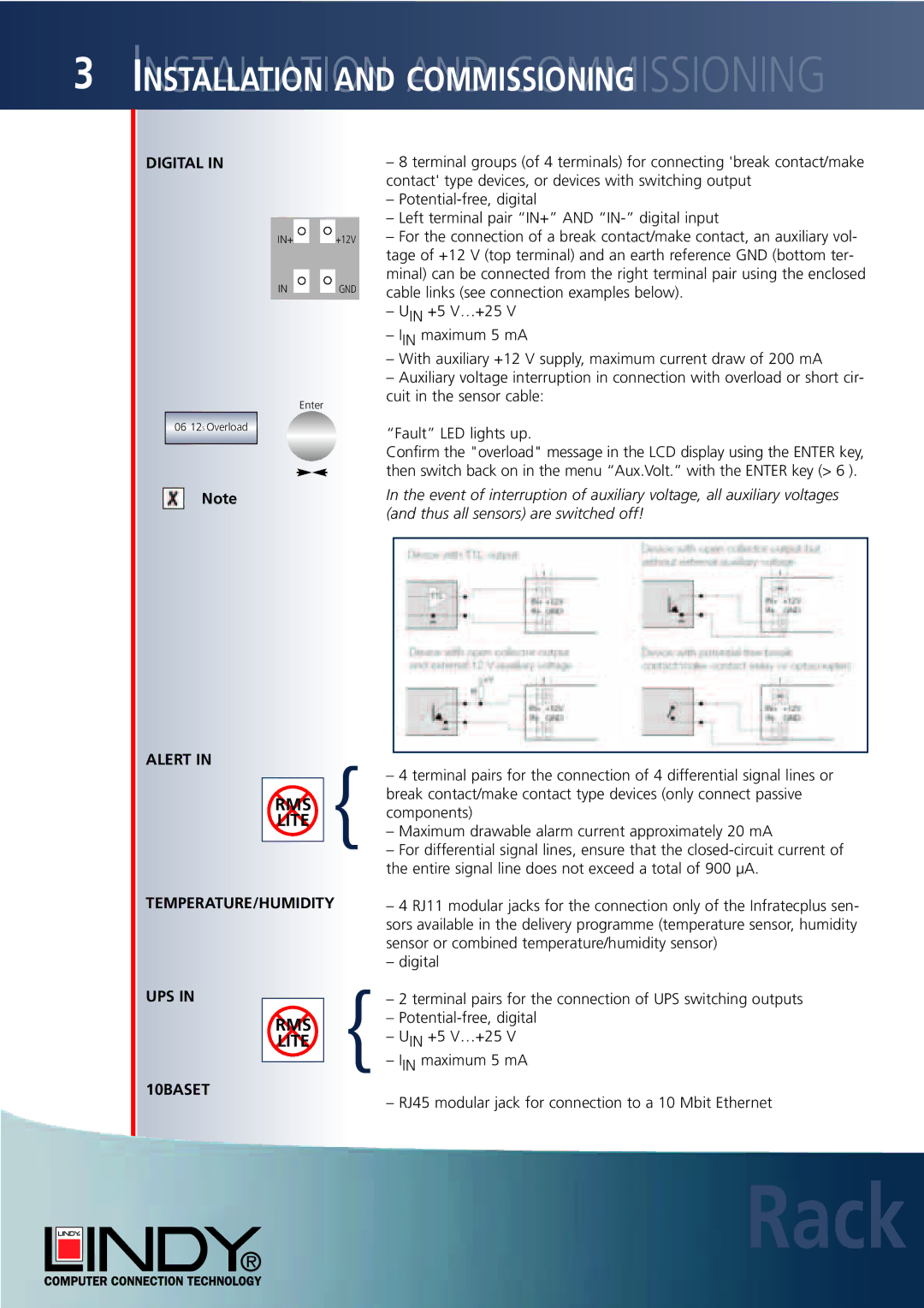 Lindy Carbon Monoxide Alarm user manual Digital, Alert, Ups, 10BASET 