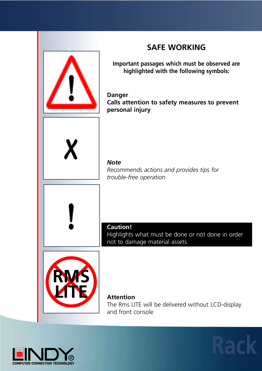 Lindy Carbon Monoxide Alarm user manual Rack 