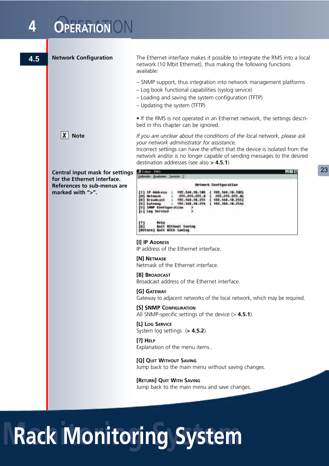 Lindy Carbon Monoxide Alarm user manual Network Configuration, IP Address 