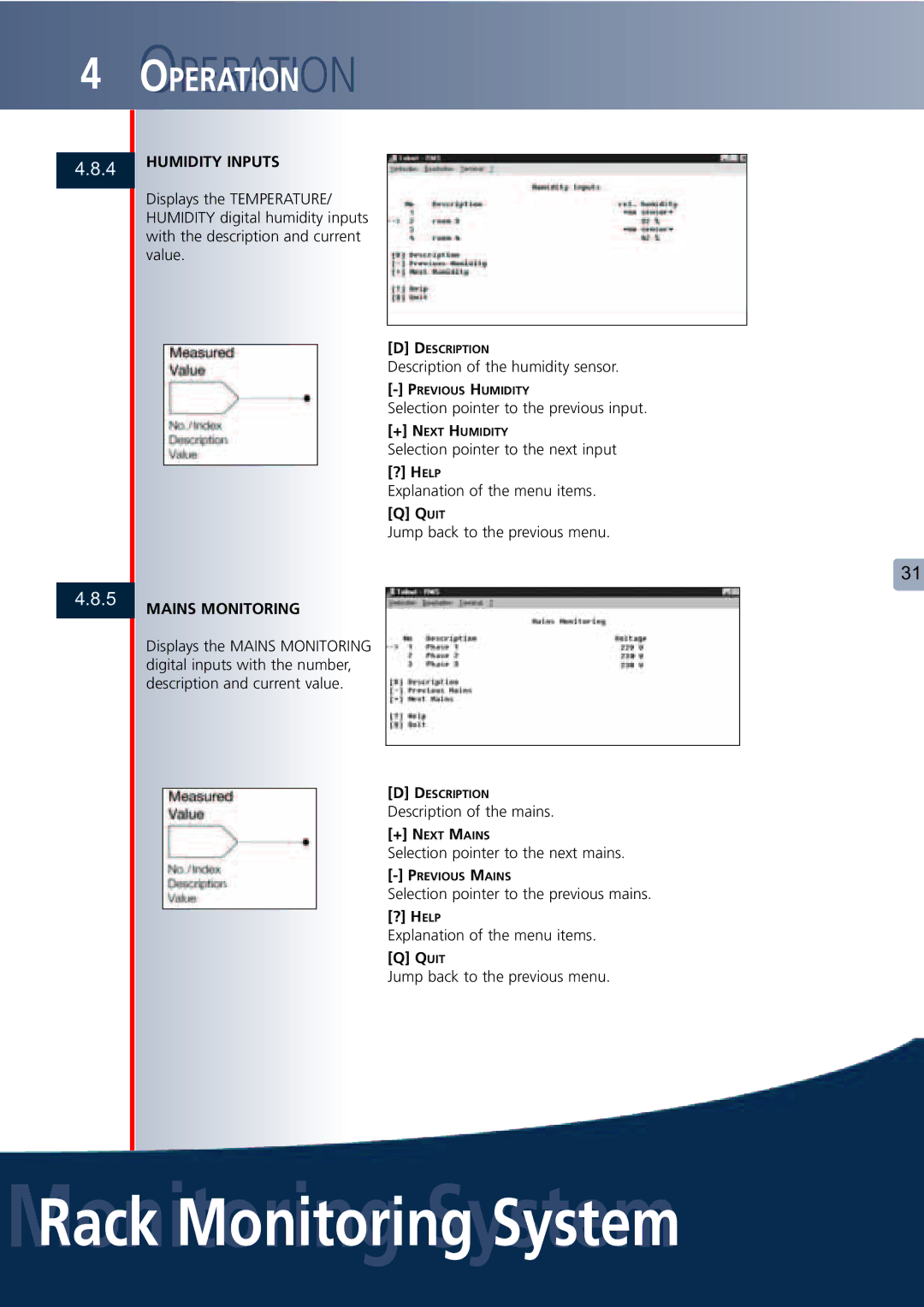 Lindy Carbon Monoxide Alarm user manual Humidity Inputs, Mains Monitoring 