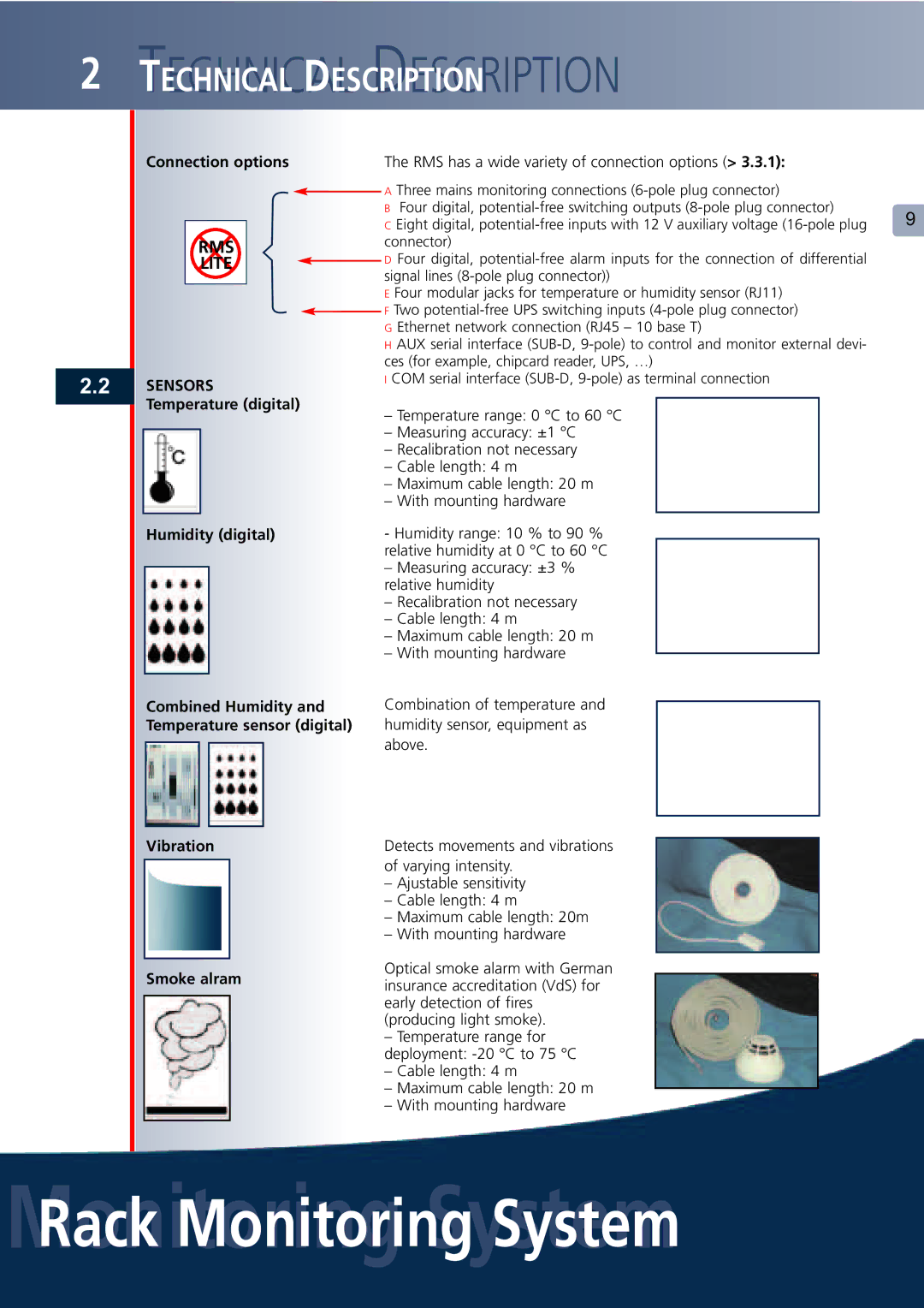 Lindy Carbon Monoxide Alarm user manual Connection options, Digital, Humidity, Sensor digital 