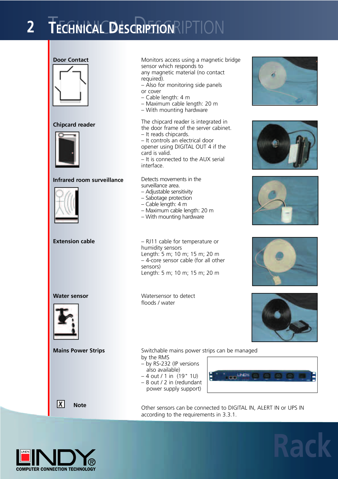 Lindy Carbon Monoxide Alarm Rack, Ttechnicalechnicaldescriptiondescription, Door Contact, reader, Infrared, cable, Water 