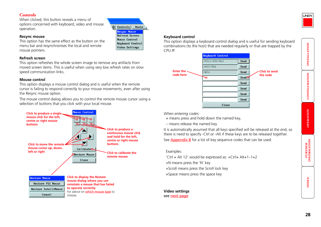 Lindy CPU IP Access Switch Plus manual Controls 