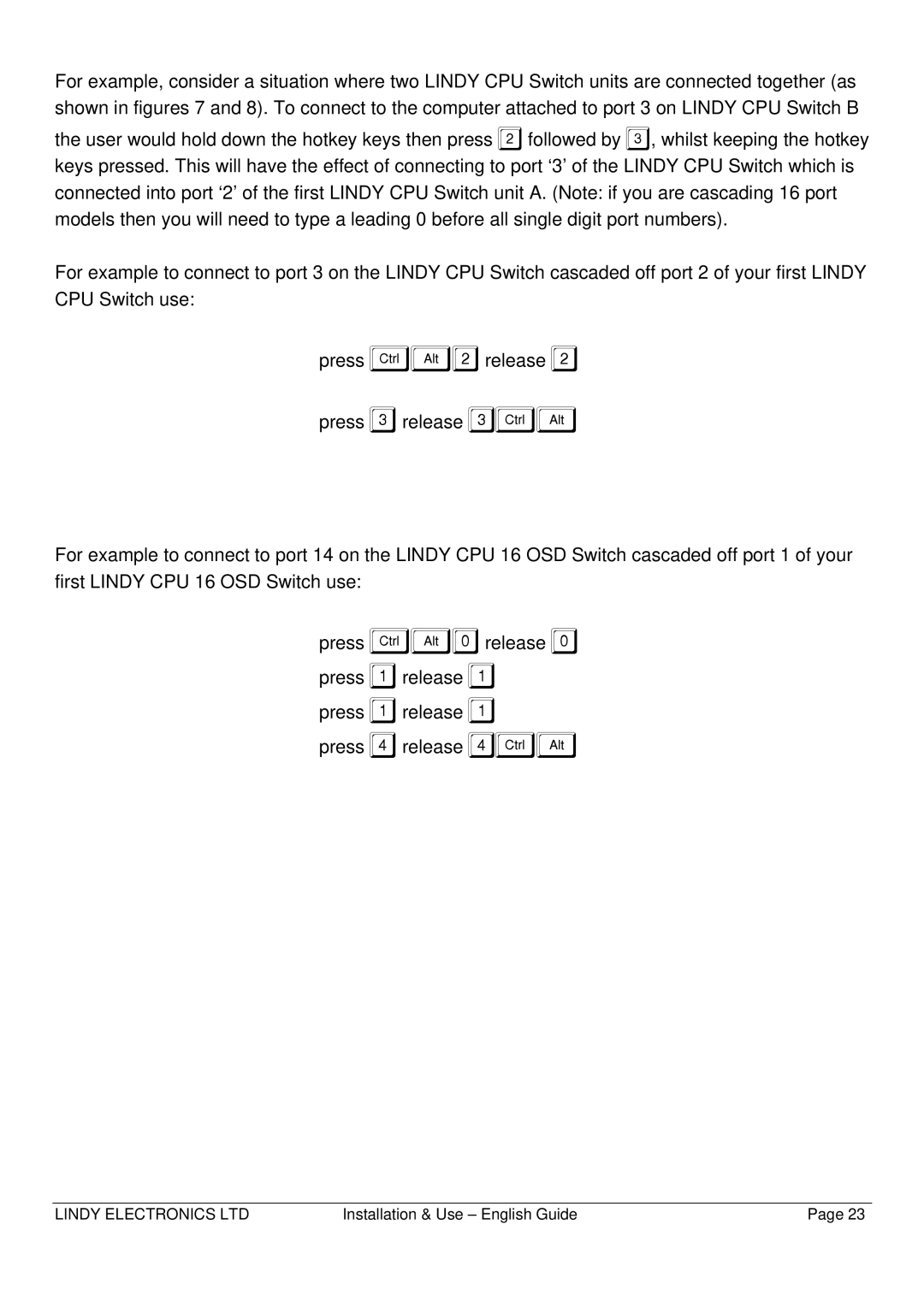 Lindy CPU SWITCH warranty Installation & Use English Guide 