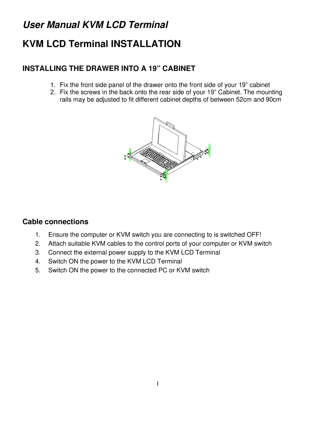 Lindy GMBH user manual KVM LCD Terminal Installation 