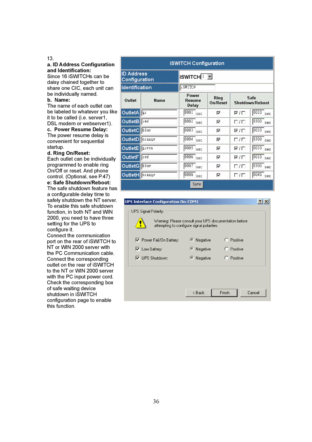 Lindy iSWITCH user manual ID Address Configuration and Identification, Name 