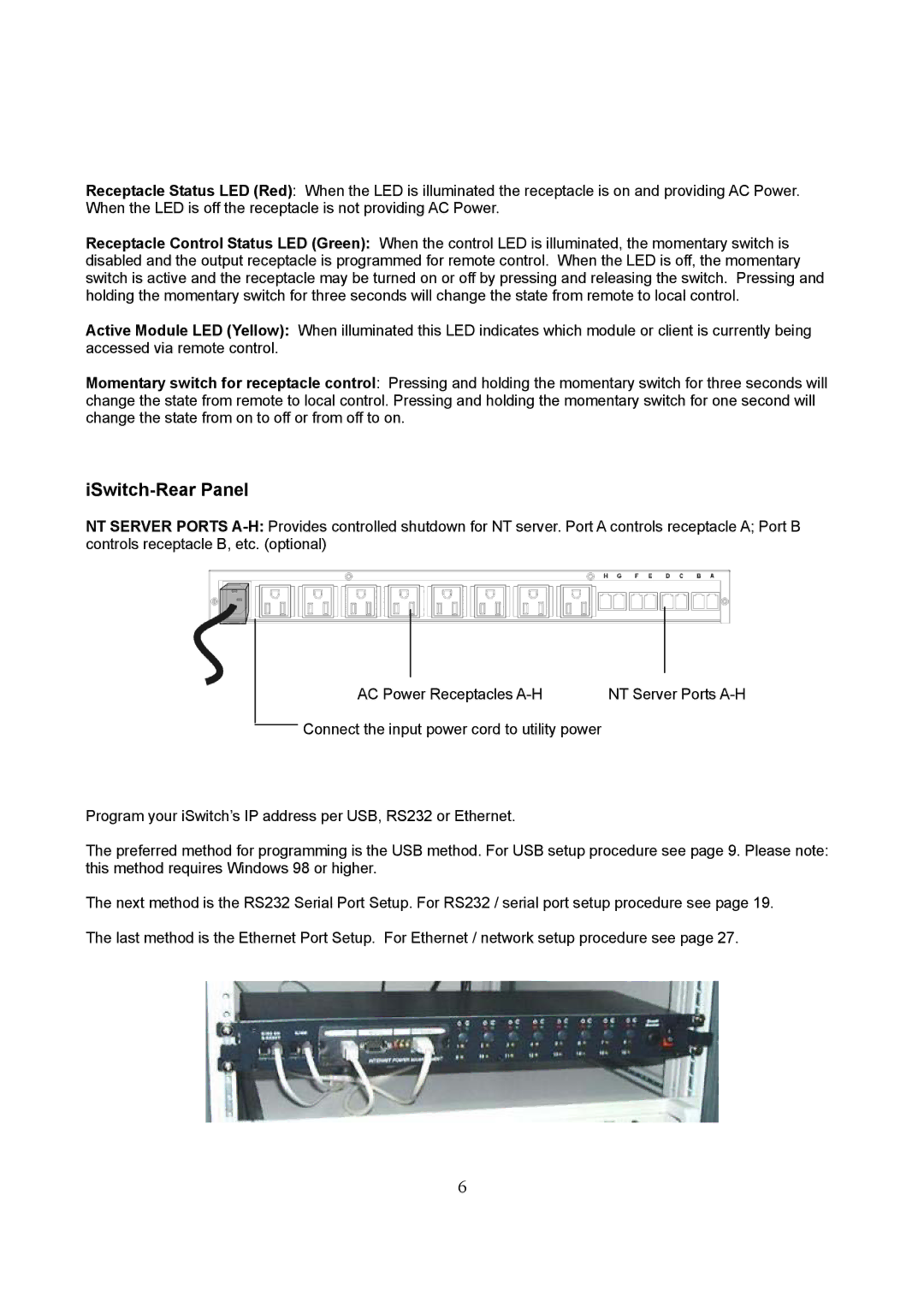 Lindy iSWITCH user manual ISwitch-Rear Panel 