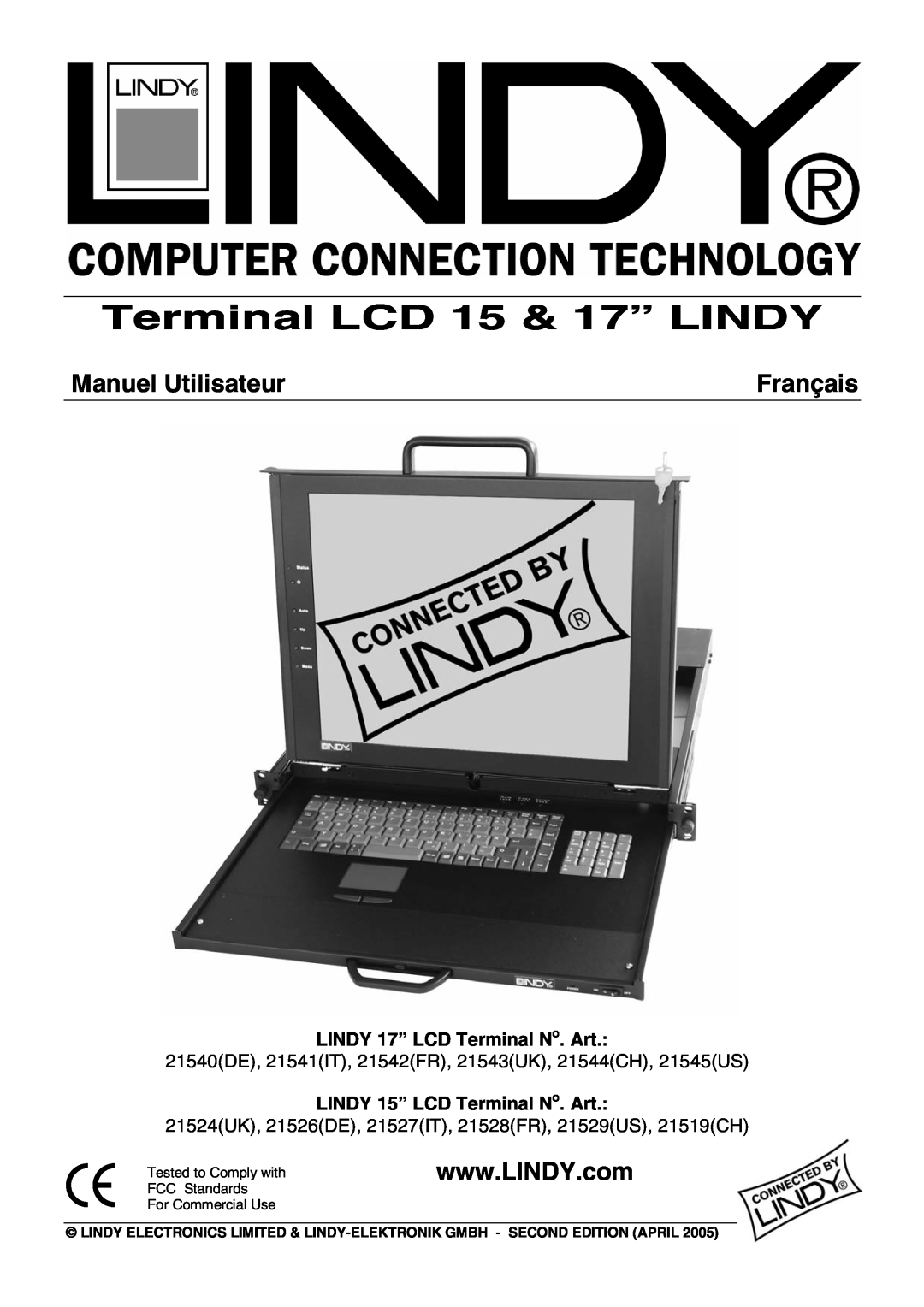 Lindy Laptop manual Terminal LCD 15 & 17” LINDY, Manuel Utilisateur, Français, LINDY 17” LCD Terminal No. Art 