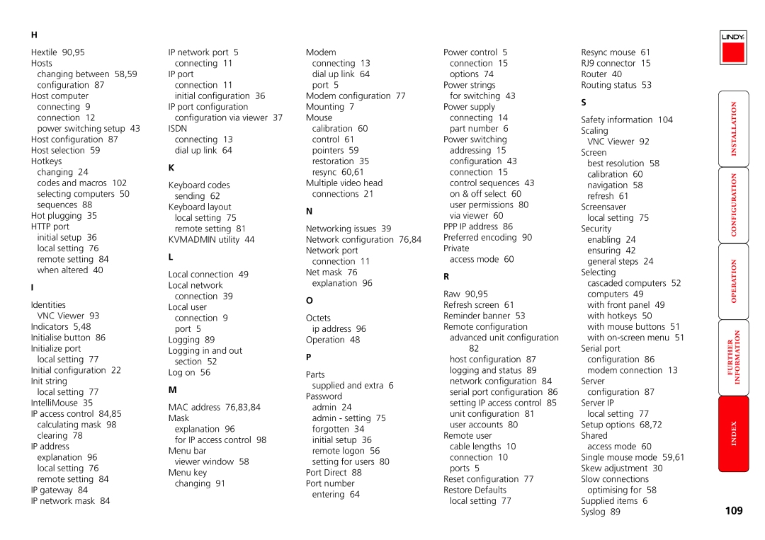 Lindy MC5-IP manual 109 