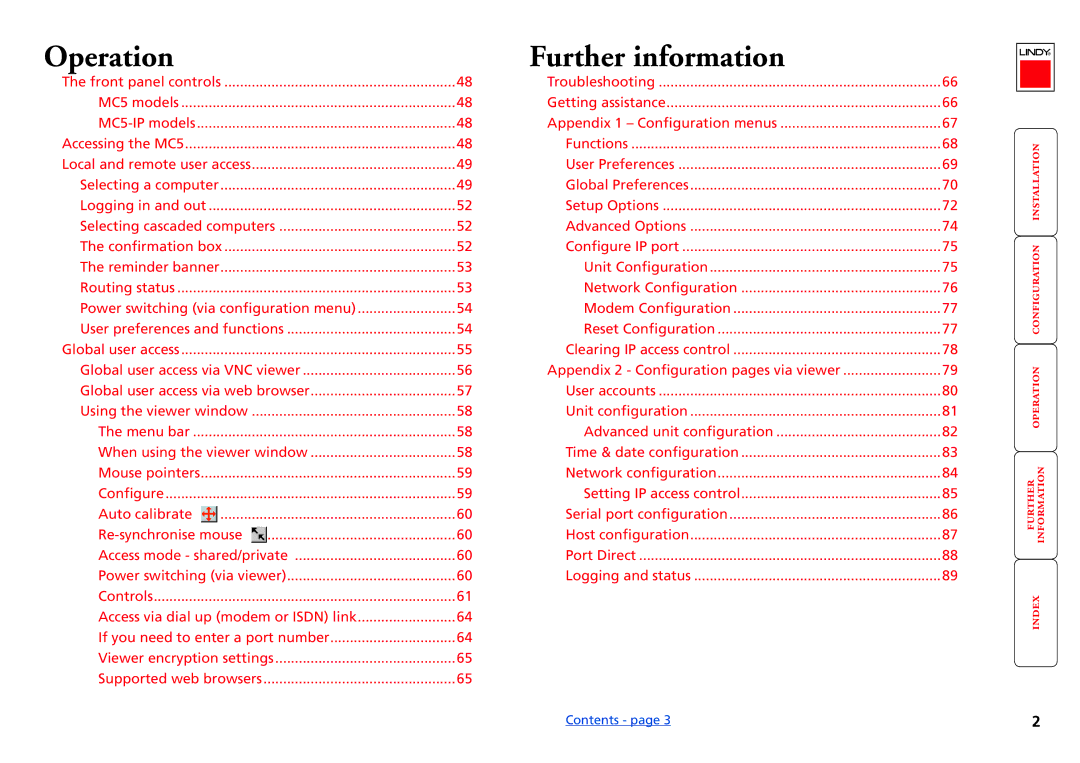 Lindy MC5-IP manual Further information 