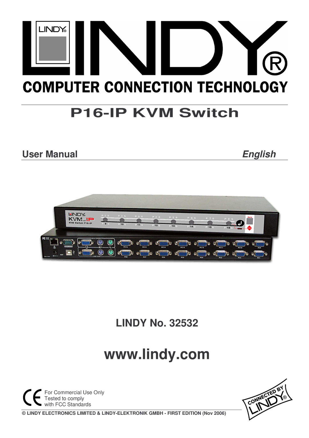 Lindy user manual P16-IP KVM Switch 