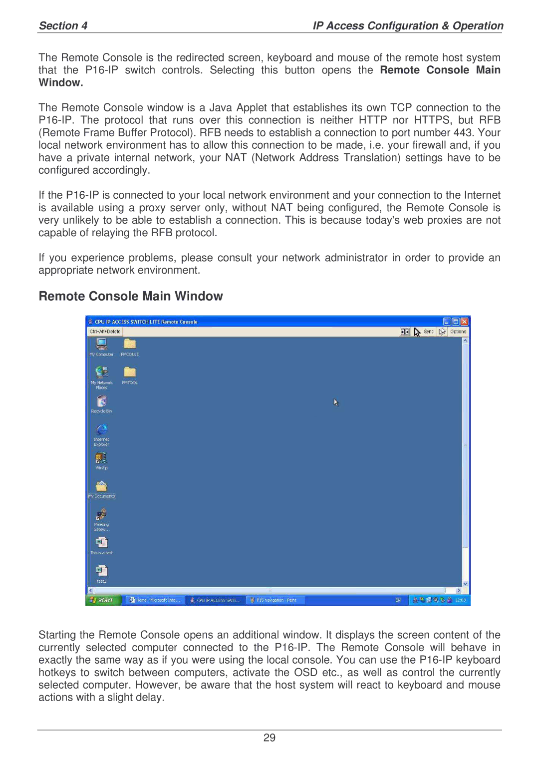 Lindy P16-IP user manual Remote Console Main Window 