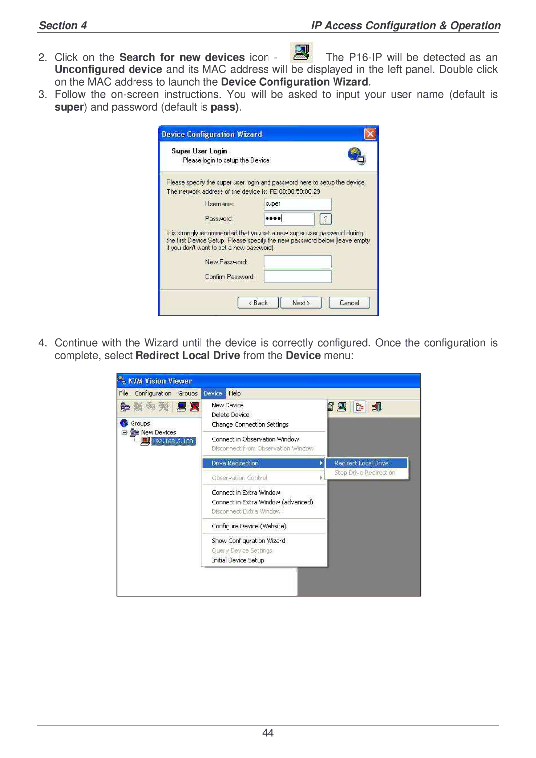 Lindy P16-IP user manual Section IP Access Configuration & Operation 