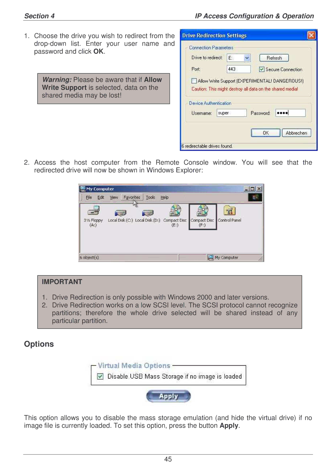 Lindy P16-IP user manual Options 