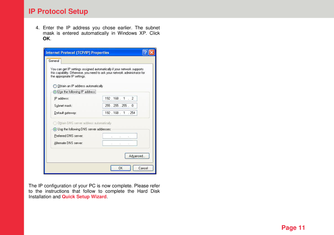 Lindy Personal Server instruction manual IP Protocol Setup 