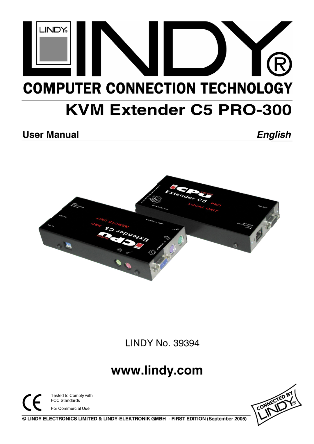 Lindy user manual KVM Extender C5 PRO-300 