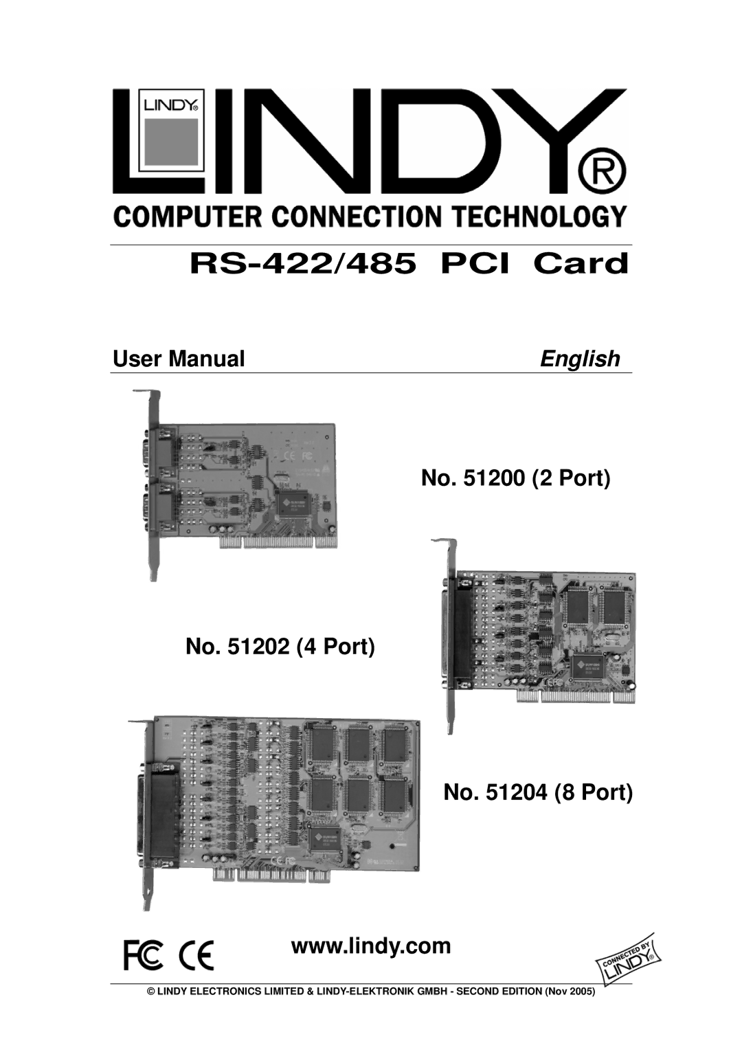 Lindy user manual RS-422/485 PCI Card 