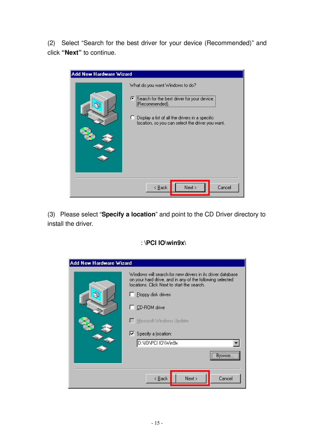 Lindy RS-422/485 user manual PCI IO\win9x 