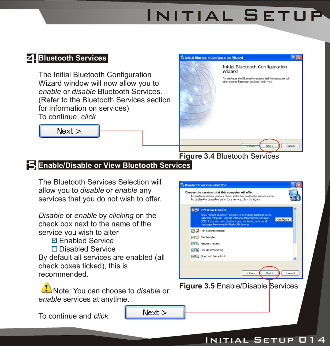 Lindy USB Bluetooth Adaptor manual Enable/Disable or View Bluetooth Services 