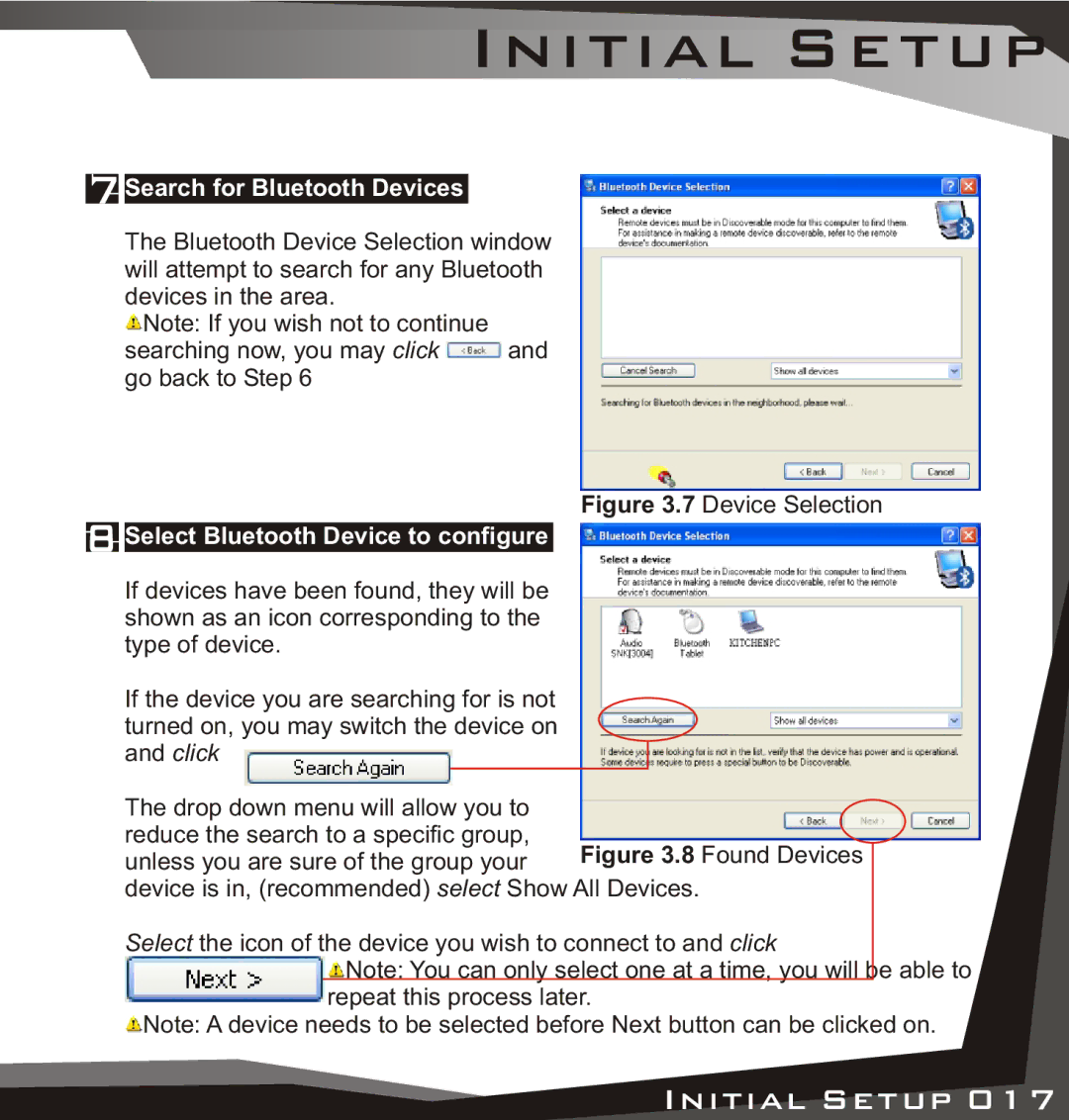 Lindy USB Bluetooth Adaptor manual Search for Bluetooth Devices, Select Bluetooth Device to configure 