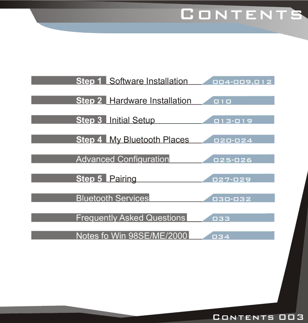 Lindy USB Bluetooth Adaptor manual Contents 