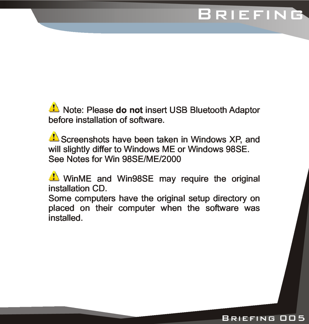 Lindy USB Bluetooth Adaptor manual Briefing 